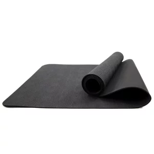 Yoga and fitness mat + cover Black